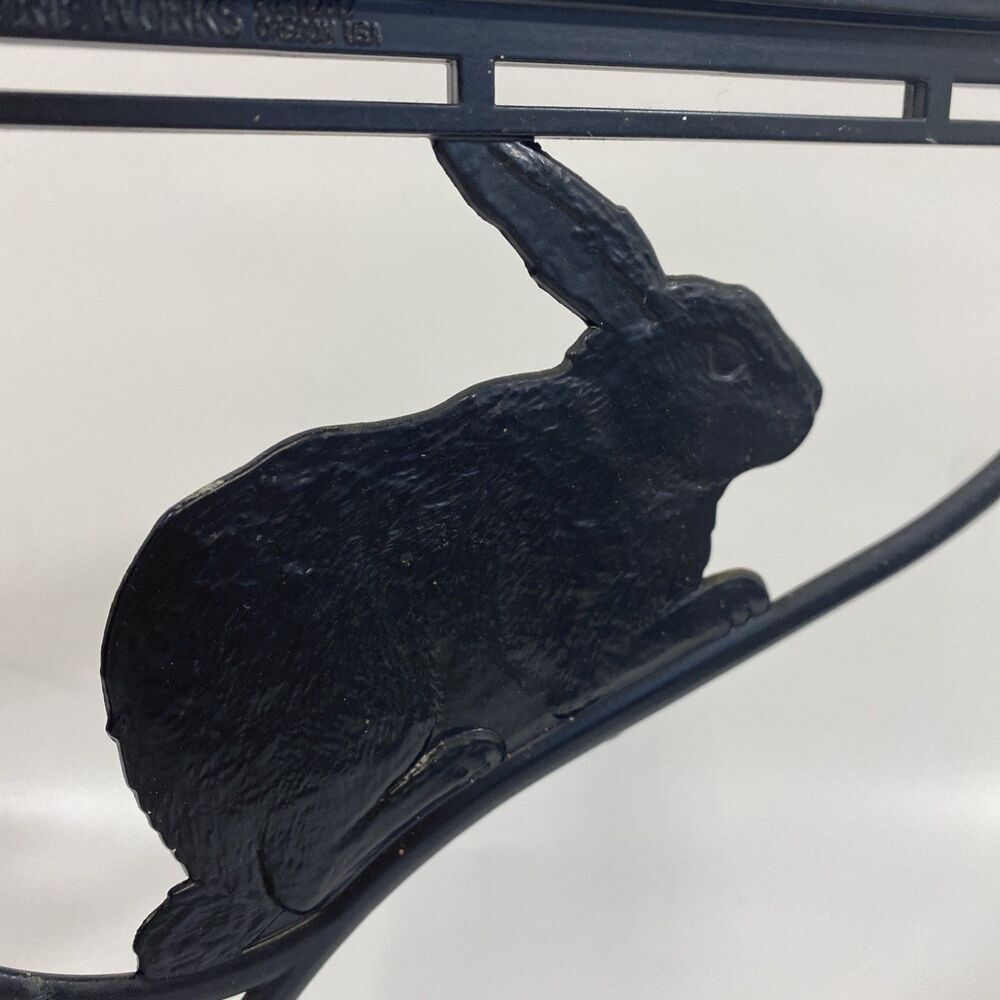 Bunny Rabbit Cast Iron Hanging Plant Wall Garden Bracket Menagerie Works 13” - Picture 2 of 9
